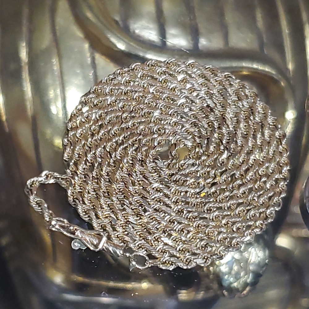 BARAKA 18ROSE GOLD/STEEL PENDANT AND 14K SOLID GOLD ROPE